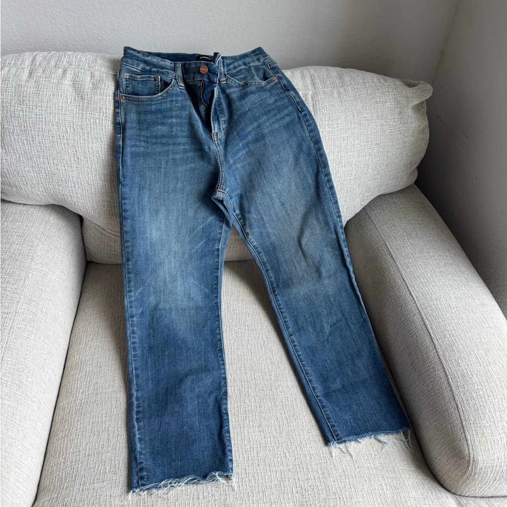 Express Women's Straight Leg Jeans - Blue